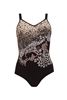 Picture of PLUS SIZE BLACK WITH BEIGE PRINT BODICE.